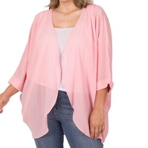 New Zenana Pink Chiffon Kimono